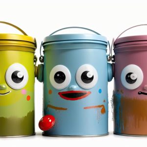 Meet our team members, paint cans.
